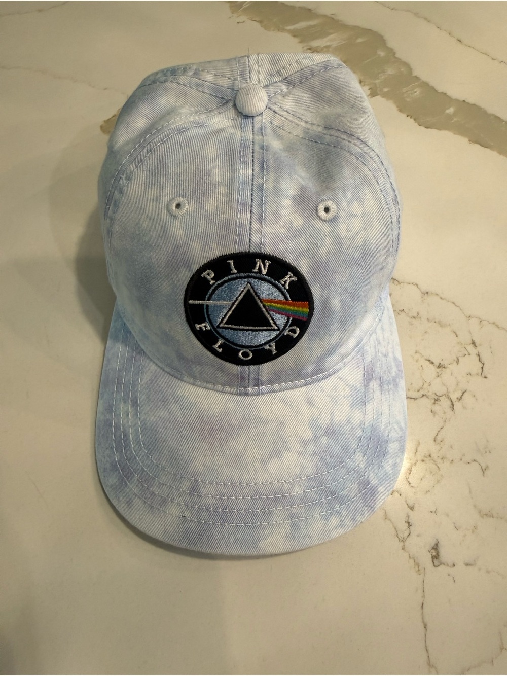 Pink Floyd Pale Blue Tie-Dye Baseball Cap with Prism Patch